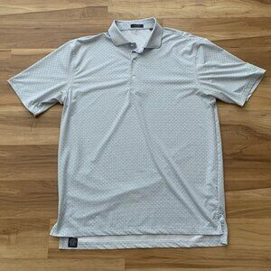 Watersound Club White Blue Dot Golf Men’s Polo Shirt Size Large